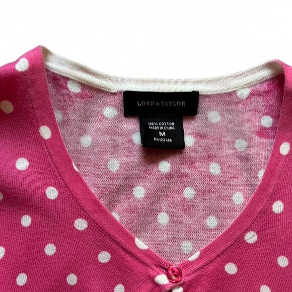 Vintage Pink Polka Dot Cardigan - Picture 3 of 3